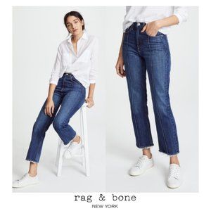 rag & bone Frayed Ankle Straight Leg Jeans